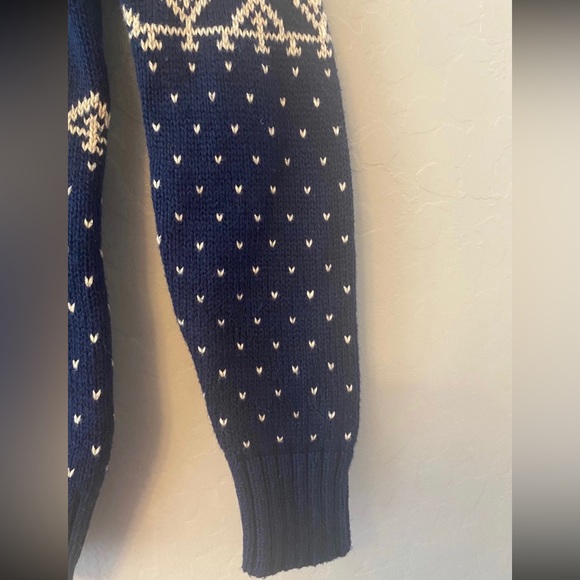 POLO Ralph Lauren boys navy Pima cotton and wool reindeer sweater size 7 - Picture 6 of 9